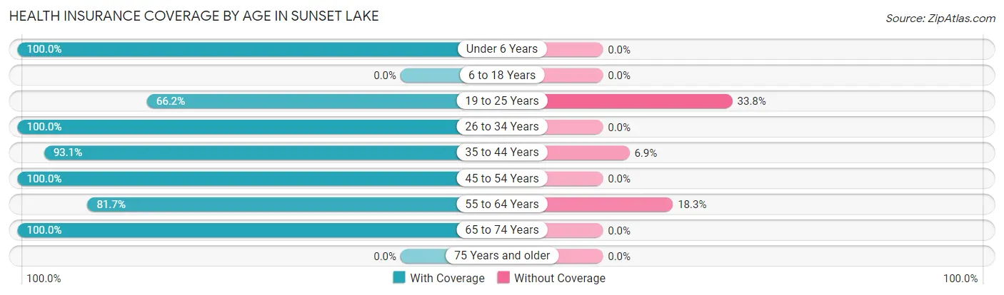 Health Insurance Coverage by Age in Sunset Lake