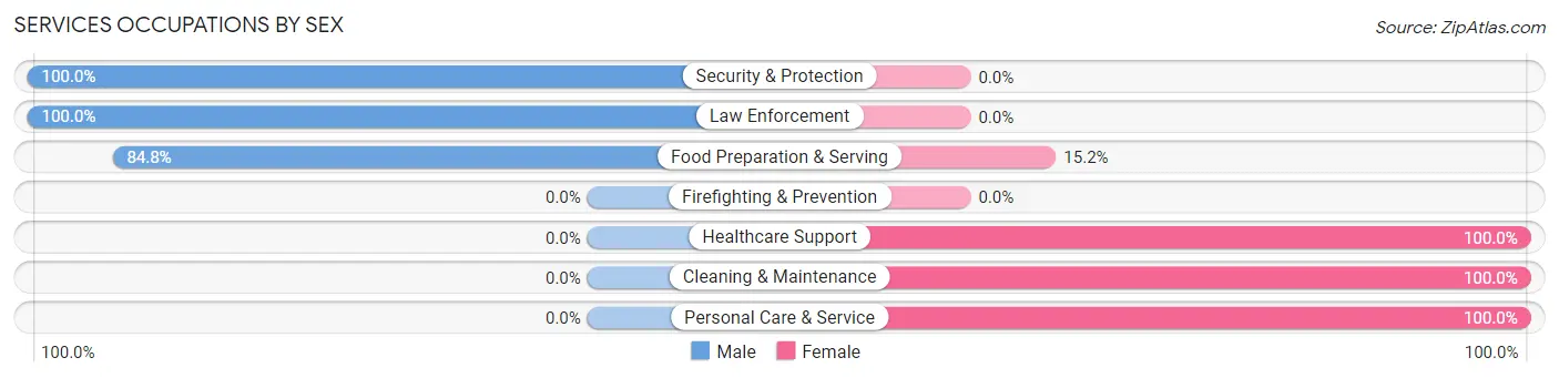 Services Occupations by Sex in Swedesboro borough