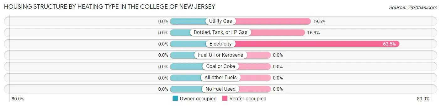 Housing Structure by Heating Type in The College of New Jersey