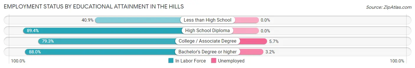 Employment Status by Educational Attainment in The Hills