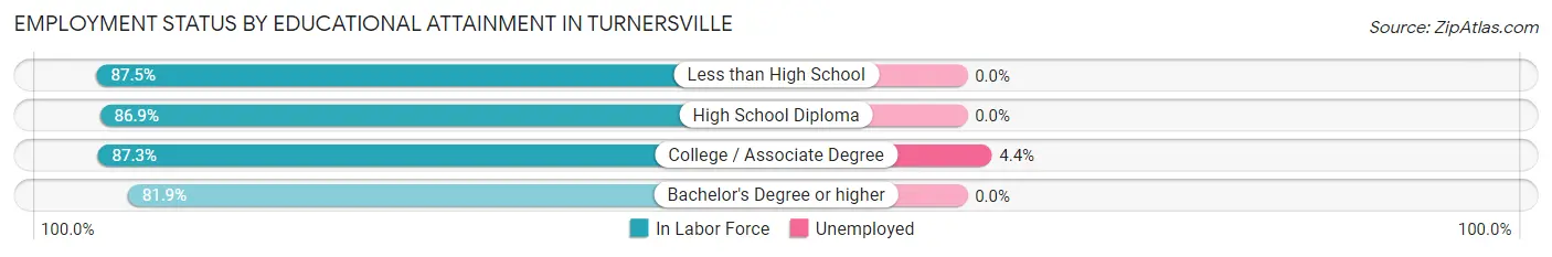 Employment Status by Educational Attainment in Turnersville