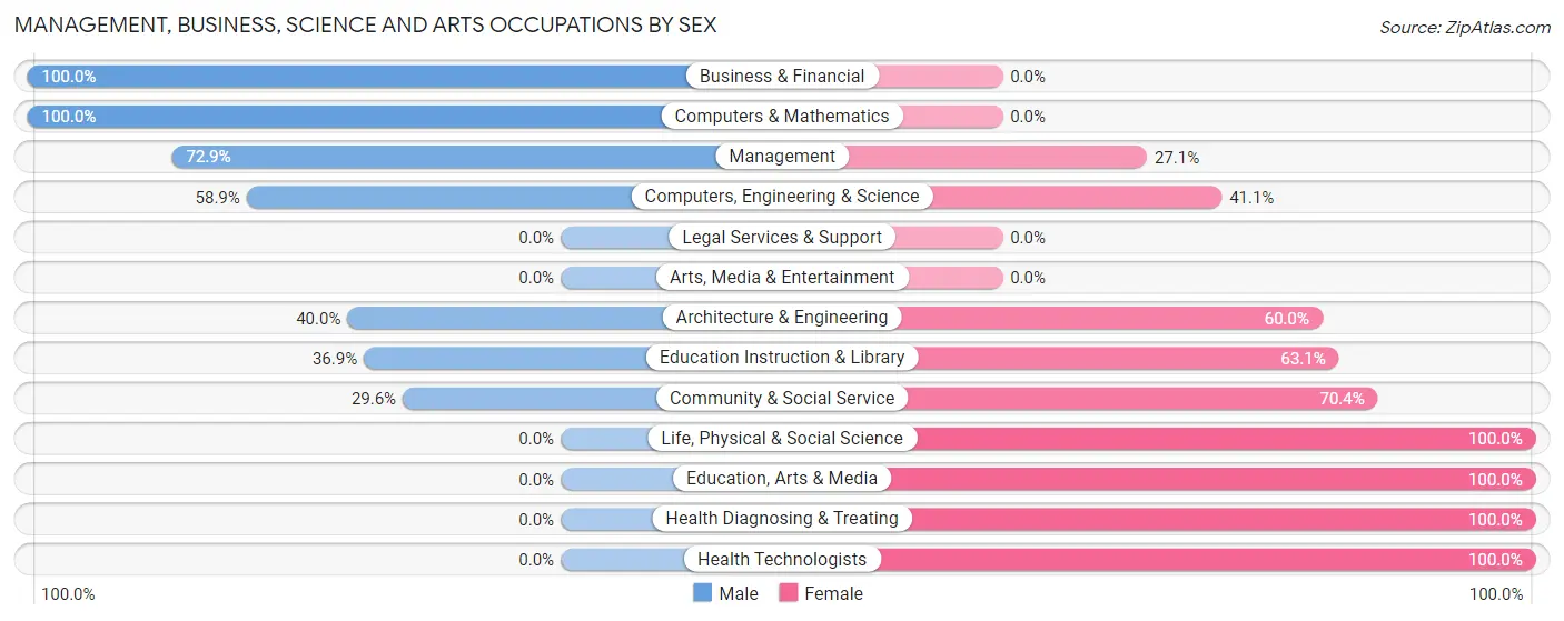 Management, Business, Science and Arts Occupations by Sex in Upper Pohatcong