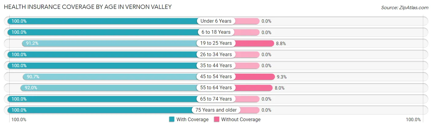 Health Insurance Coverage by Age in Vernon Valley
