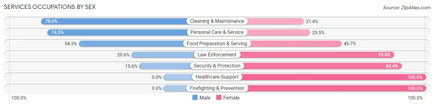 Services Occupations by Sex in Watsessing
