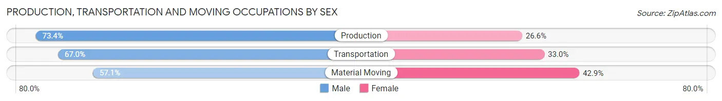 Production, Transportation and Moving Occupations by Sex in West Freehold