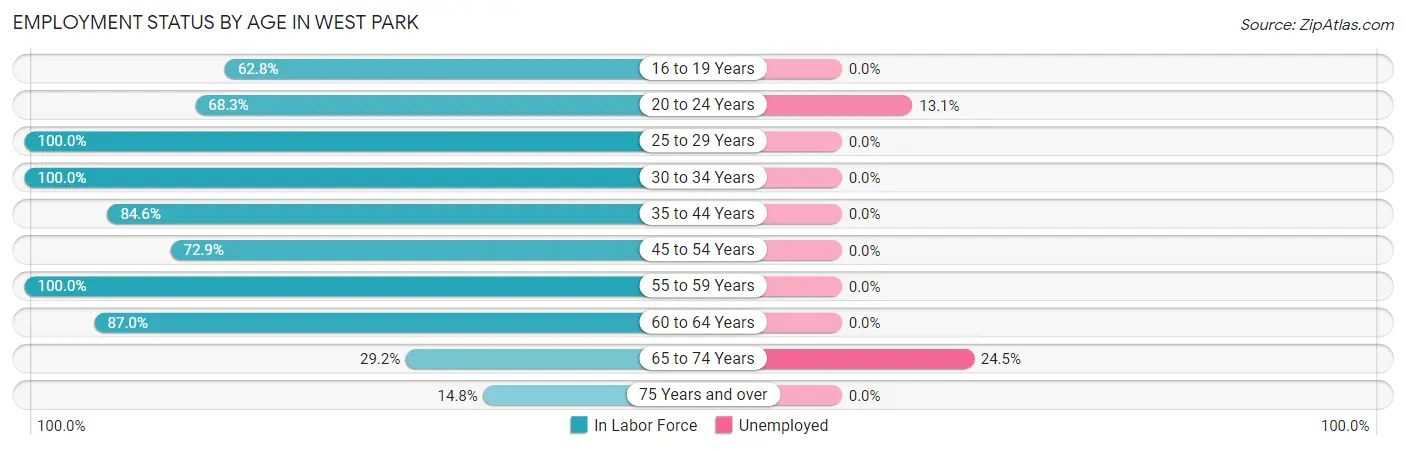 Employment Status by Age in West Park