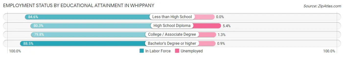 Employment Status by Educational Attainment in Whippany