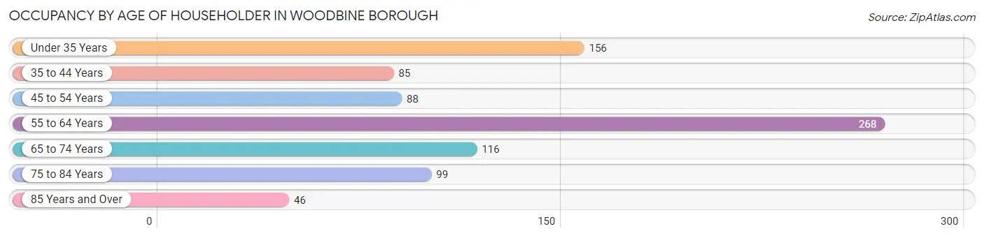Occupancy by Age of Householder in Woodbine borough