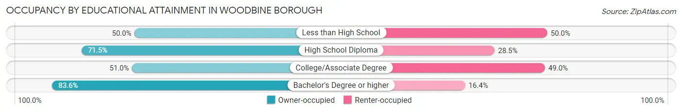 Occupancy by Educational Attainment in Woodbine borough