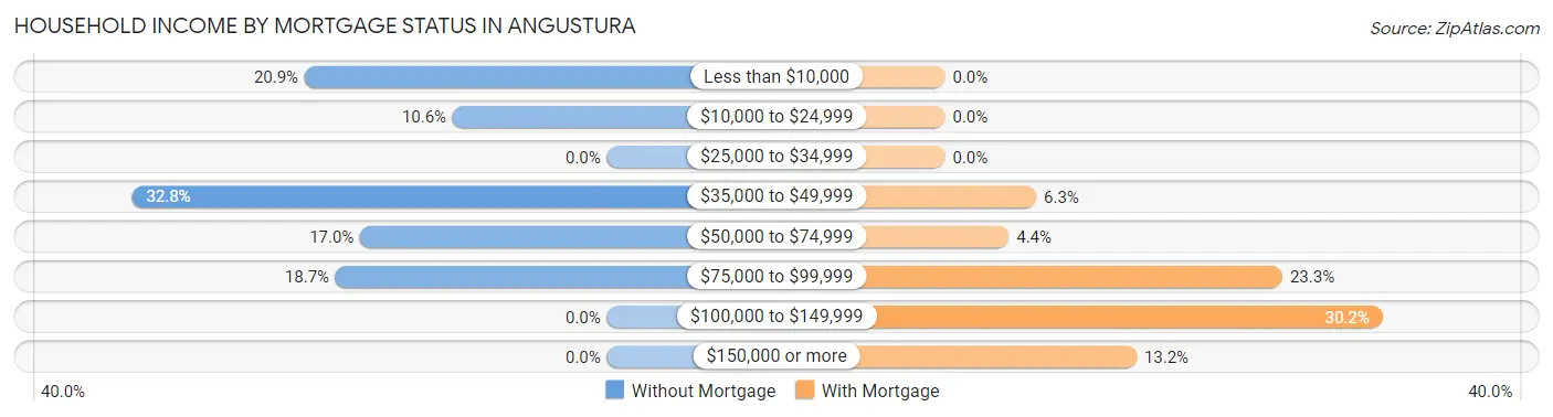 Household Income by Mortgage Status in Angustura