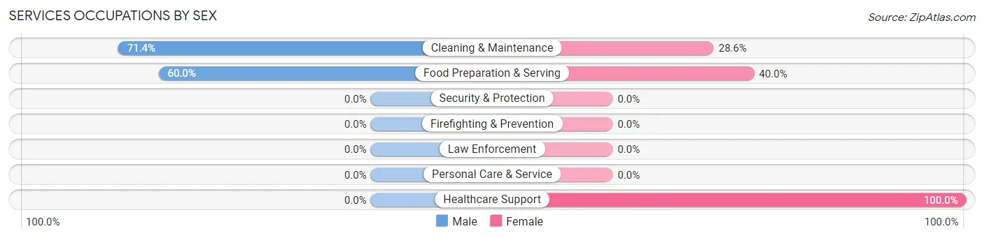 Services Occupations by Sex in Beclabito