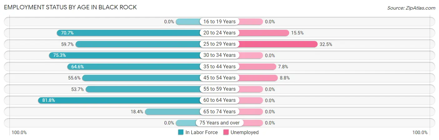 Employment Status by Age in Black Rock