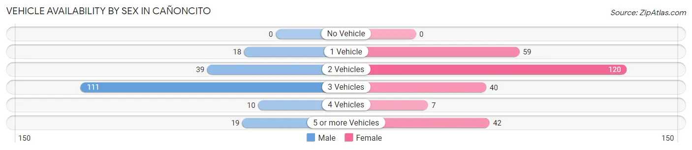 Vehicle Availability by Sex in Cañoncito