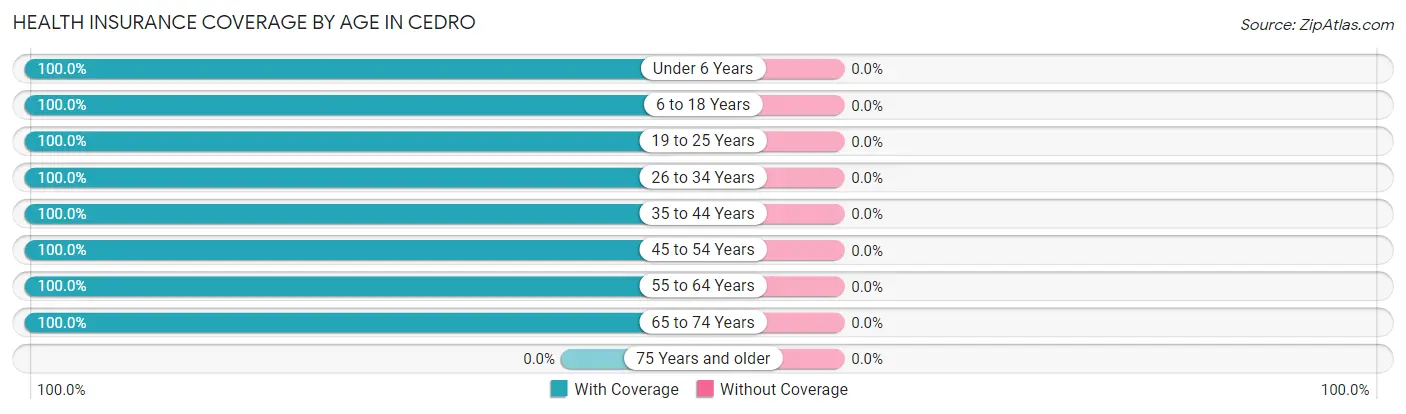 Health Insurance Coverage by Age in Cedro