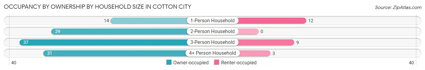 Occupancy by Ownership by Household Size in Cotton City