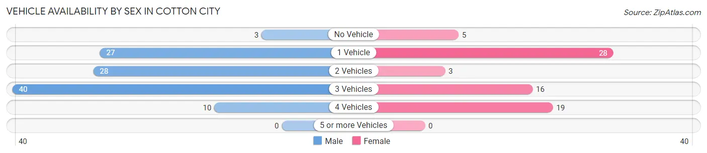 Vehicle Availability by Sex in Cotton City