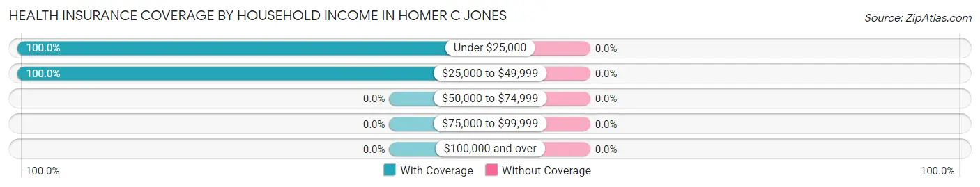 Health Insurance Coverage by Household Income in Homer C Jones
