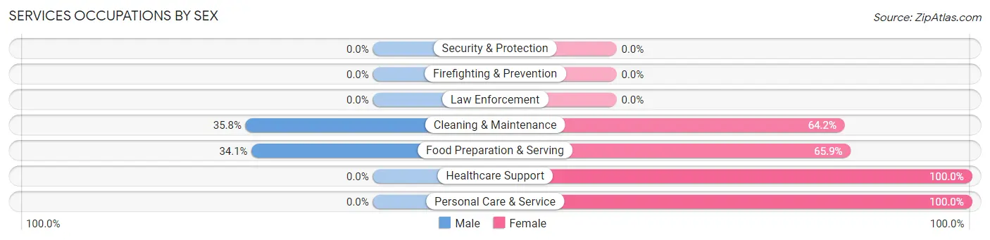 Services Occupations by Sex in Los Chaves