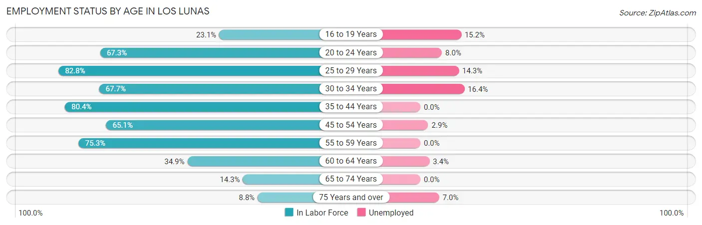 Employment Status by Age in Los Lunas