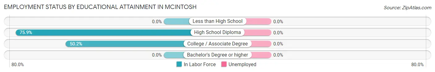 Employment Status by Educational Attainment in Mcintosh