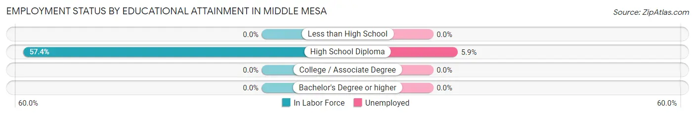Employment Status by Educational Attainment in Middle Mesa