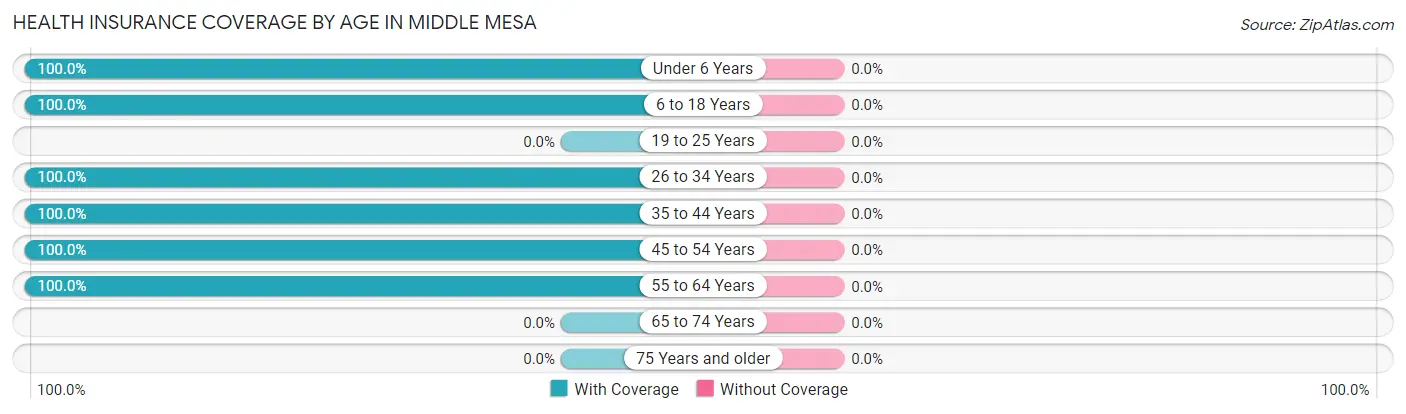 Health Insurance Coverage by Age in Middle Mesa