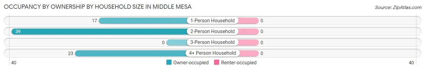 Occupancy by Ownership by Household Size in Middle Mesa