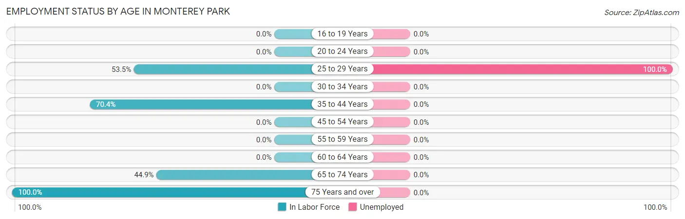 Employment Status by Age in Monterey Park