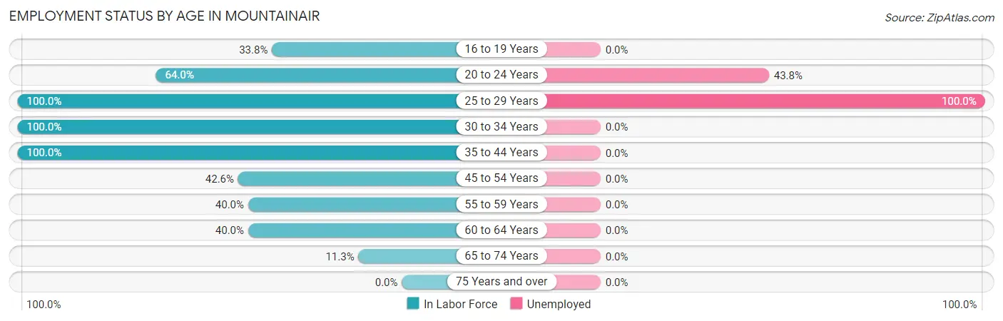 Employment Status by Age in Mountainair