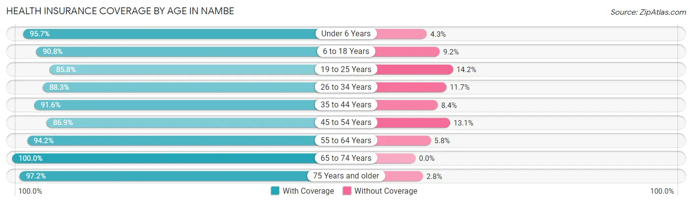 Health Insurance Coverage by Age in Nambe