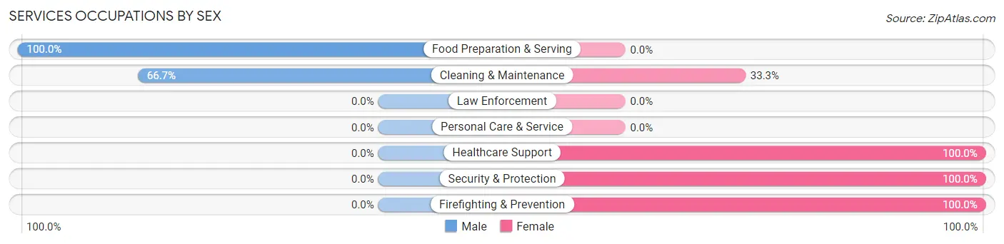 Services Occupations by Sex in Newcomb