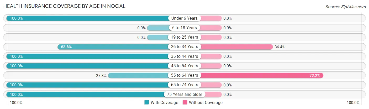 Health Insurance Coverage by Age in Nogal