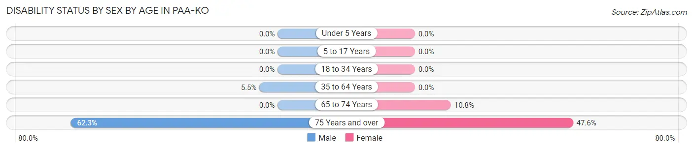 Disability Status by Sex by Age in Paa-Ko