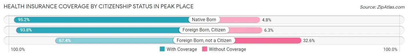 Health Insurance Coverage by Citizenship Status in Peak Place