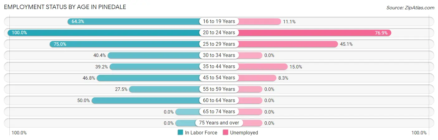 Employment Status by Age in Pinedale