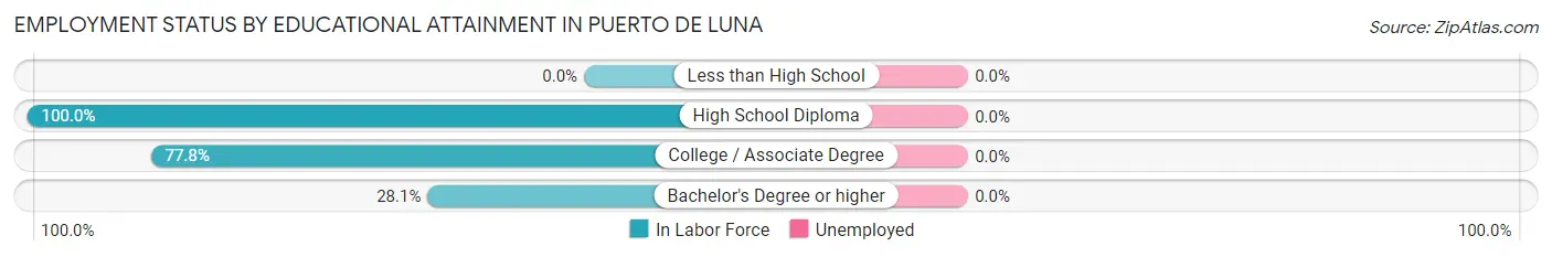 Employment Status by Educational Attainment in Puerto de Luna