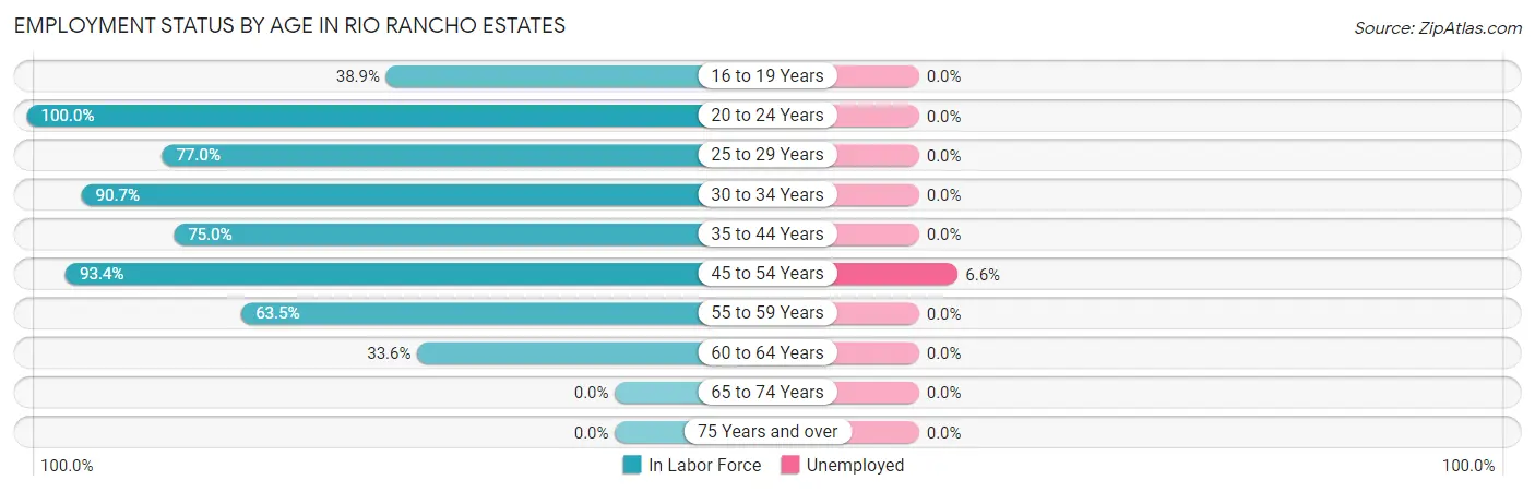 Employment Status by Age in Rio Rancho Estates
