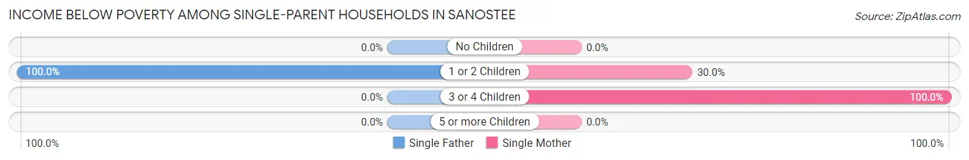 Income Below Poverty Among Single-Parent Households in Sanostee