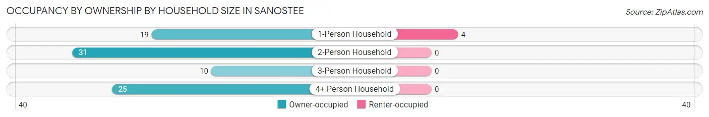 Occupancy by Ownership by Household Size in Sanostee