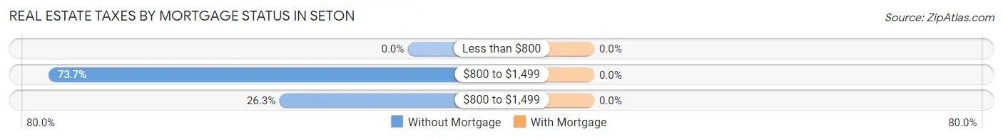 Real Estate Taxes by Mortgage Status in Seton