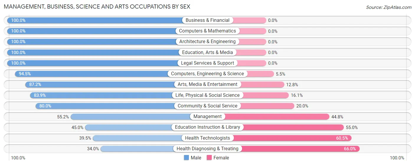 Management, Business, Science and Arts Occupations by Sex in Tano Road