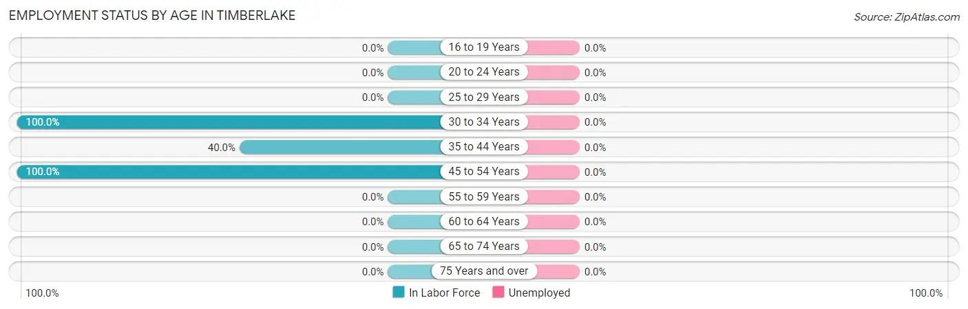 Employment Status by Age in Timberlake