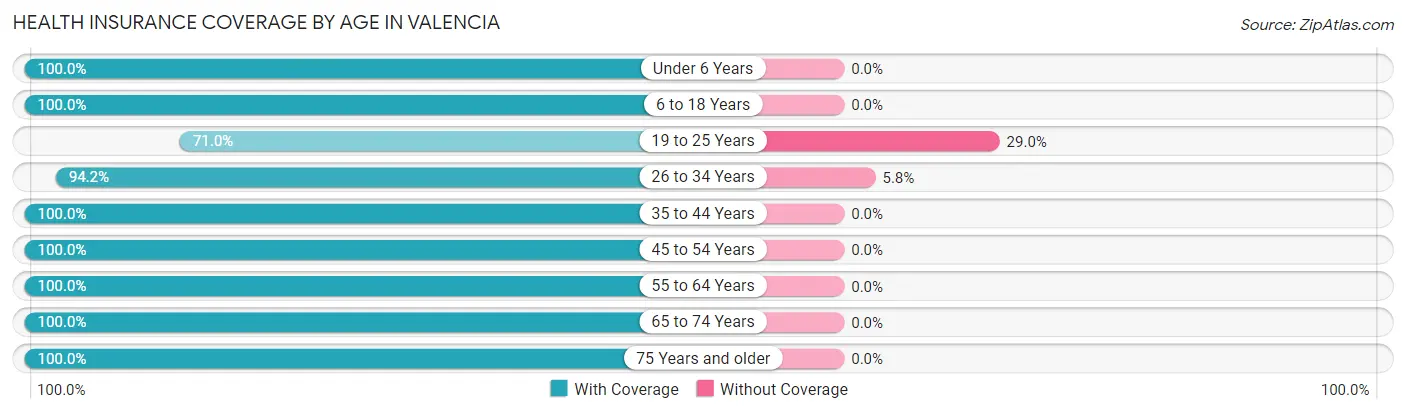 Health Insurance Coverage by Age in Valencia
