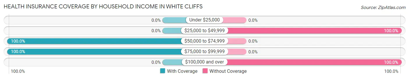 Health Insurance Coverage by Household Income in White Cliffs