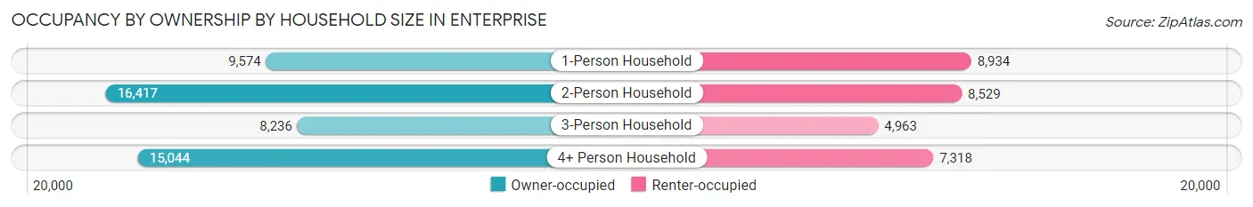 Occupancy by Ownership by Household Size in Enterprise