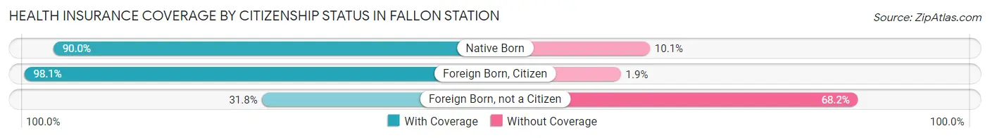 Health Insurance Coverage by Citizenship Status in Fallon Station