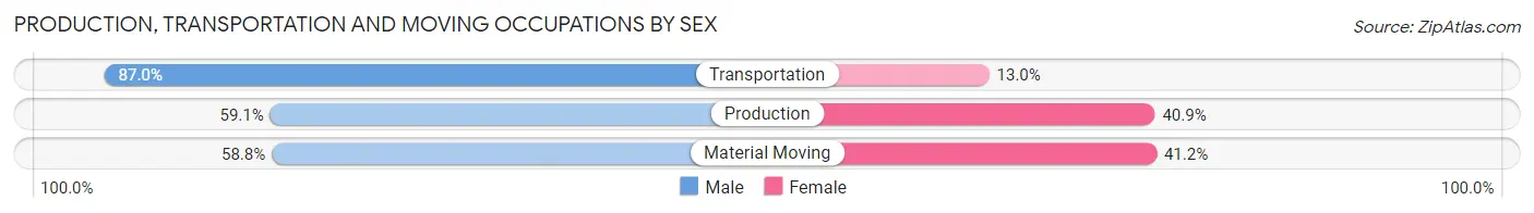 Production, Transportation and Moving Occupations by Sex in Schurz