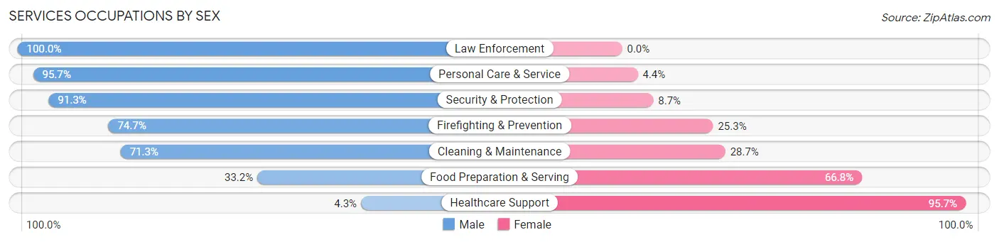 Services Occupations by Sex in Winnemucca