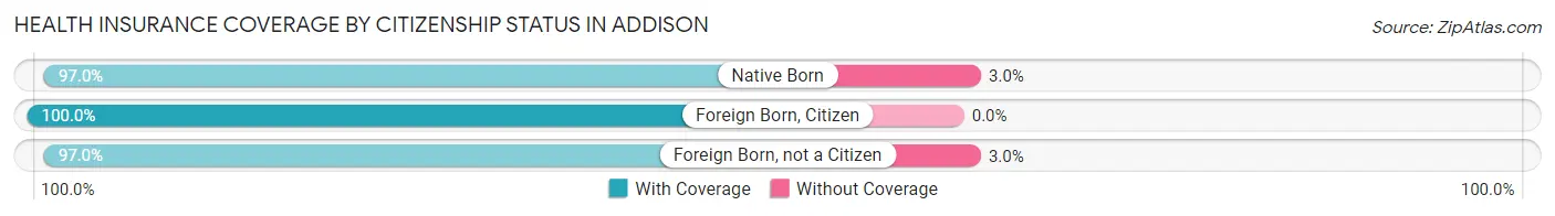 Health Insurance Coverage by Citizenship Status in Addison