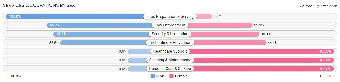 Services Occupations by Sex in Altamont